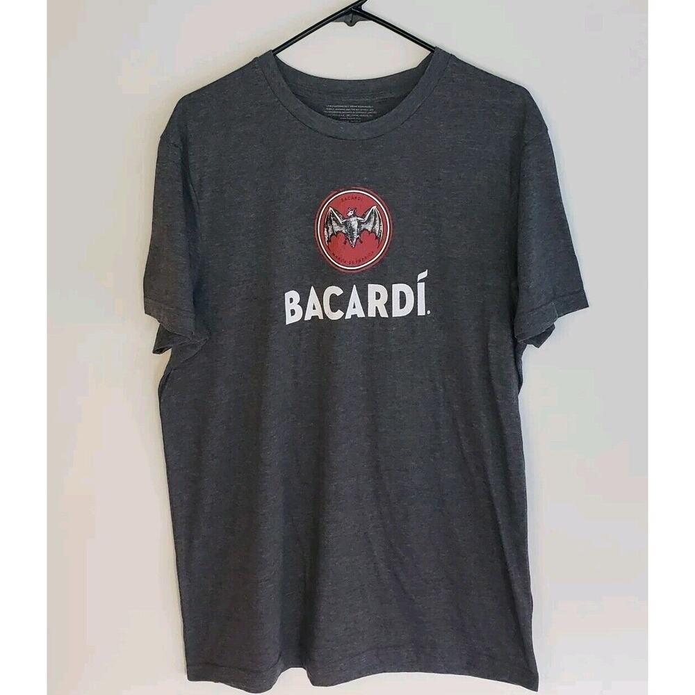 Bacardi Rum 2017 Bat Graphic Short Sleeve T-Shirt Mens XL Gray 0329